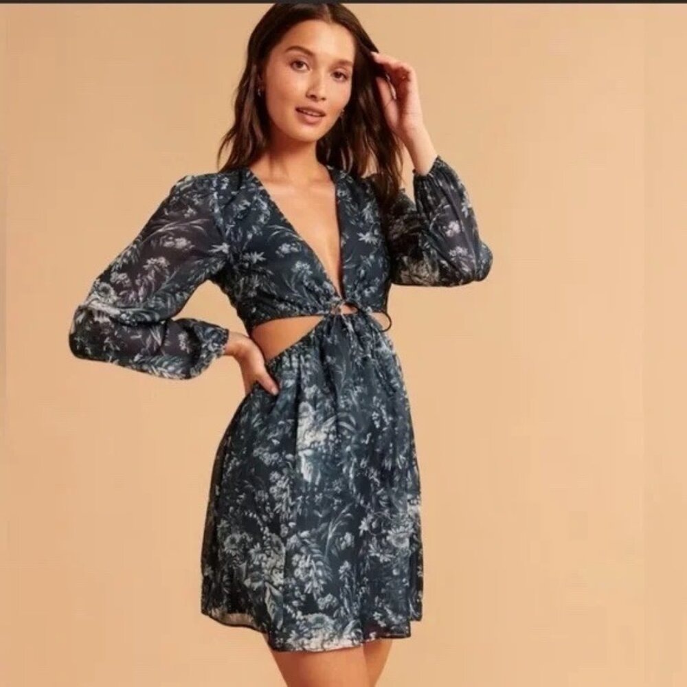 Abercrombie & Fitch Cutout Floral Mini Dress
